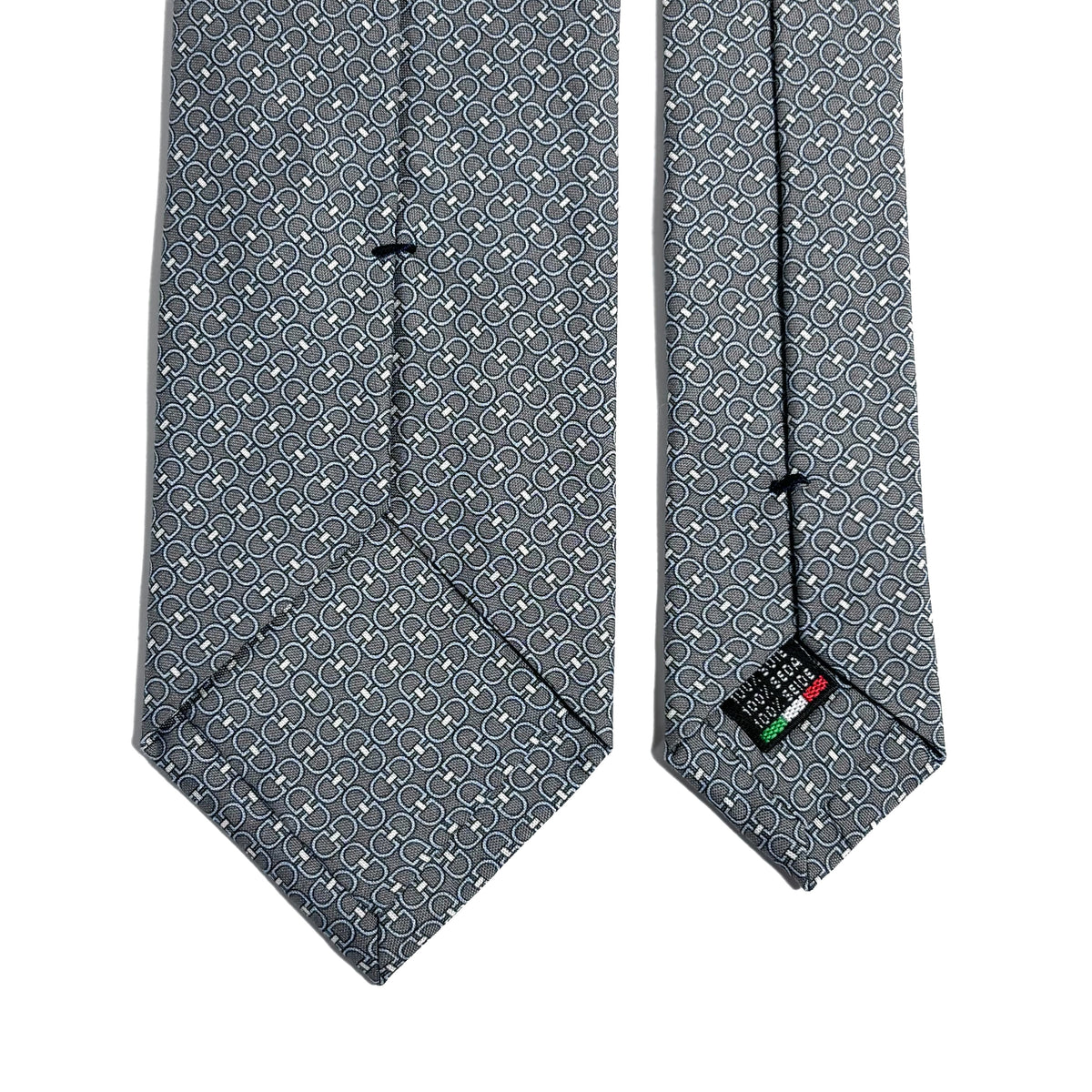 Gray Italian Panama Weave Silk Tie