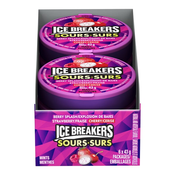 Sour Berry - 4 Cases x 6 Packs x 43 g - Ice Breakers - Canadian Distribution - Ships Free Within Canada on Orders Above CAD $199