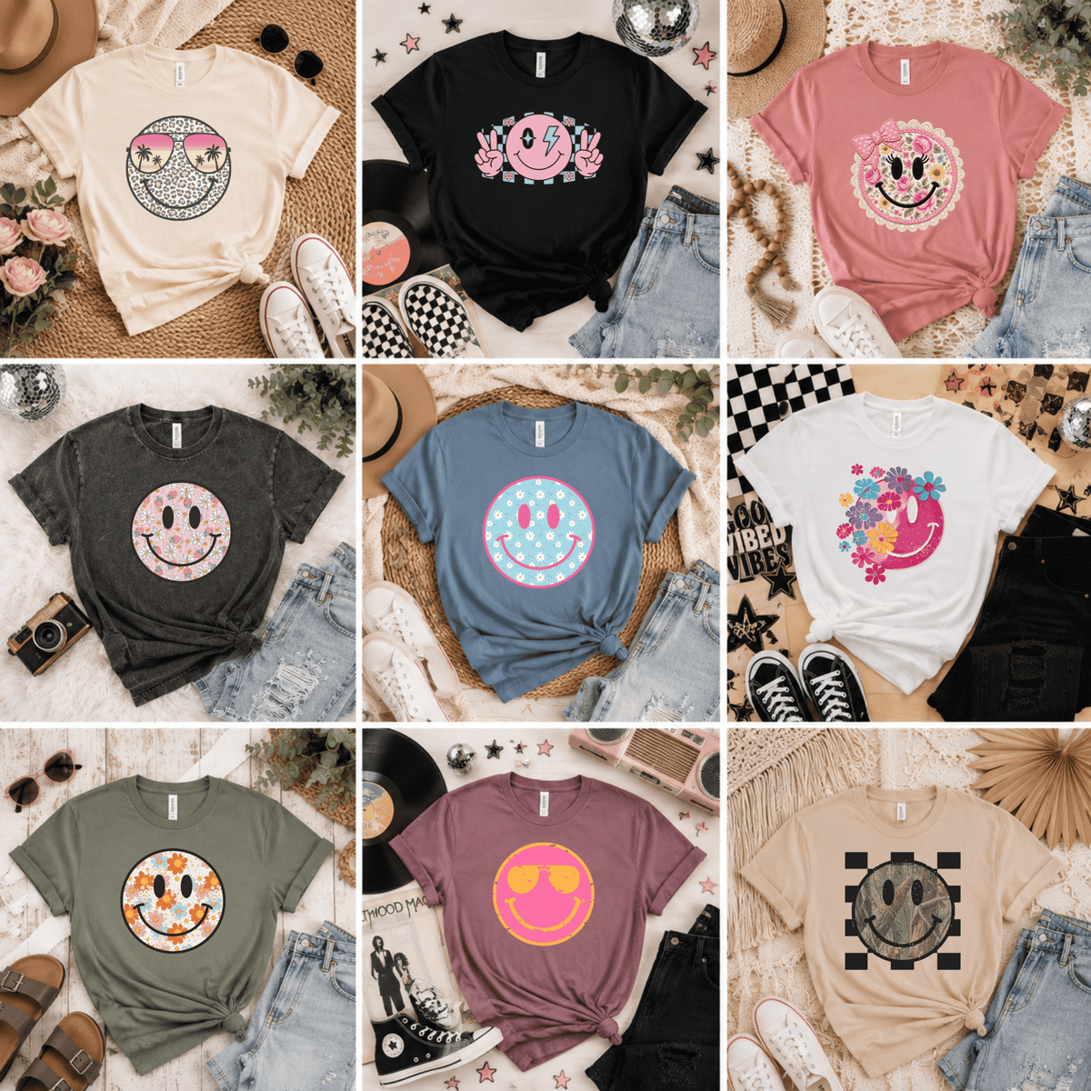 Mystery Retro Graphic Tee Smiley Y2K Face Surprise Shirt