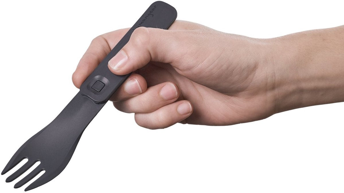 Human gear - gobites duo click - reusable - lightweight - cutlery - gray - camping cutlery