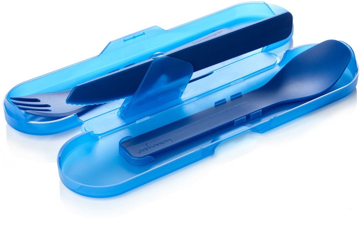 Human gear - travel cutlery - lightweight - trio - blue - camping cutlery - reusable