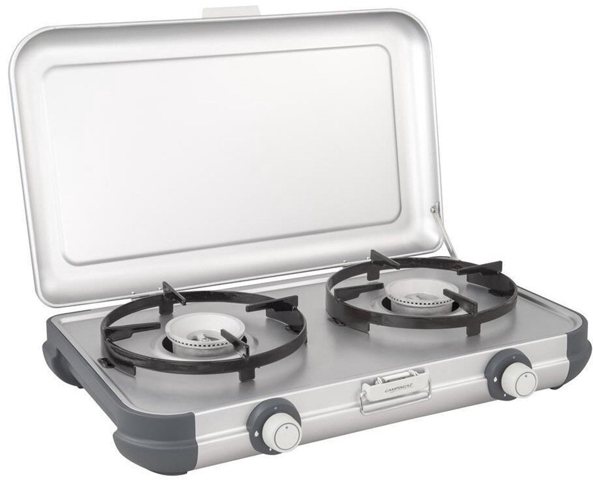 Campingaz camping kitchen 2 camping kooktoestel - 2 pits camping gas kooktoestel - 2x 2000 watt - zilvergrijs