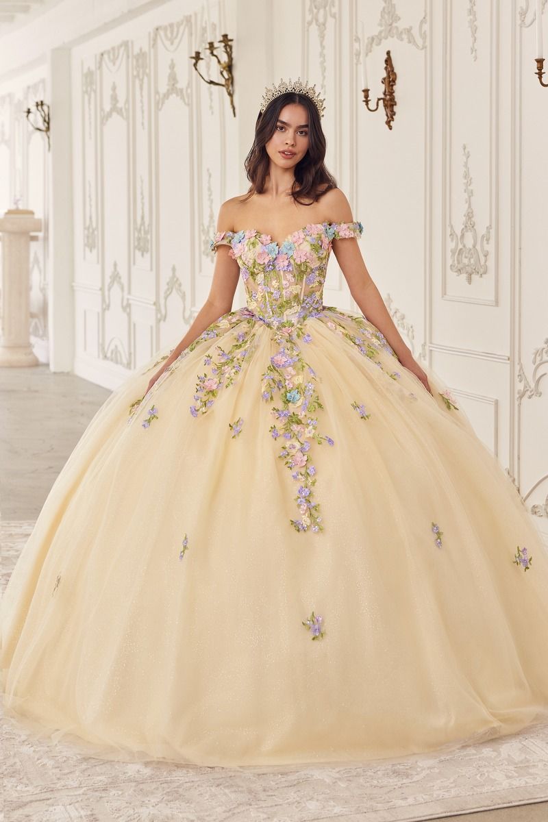 MULTI COLORED FLORAL BALL GOWN CD15724