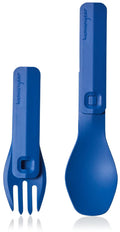 Human gear - gobites duo click - reusable - lightweight - cutlery - blue - camping cutlery