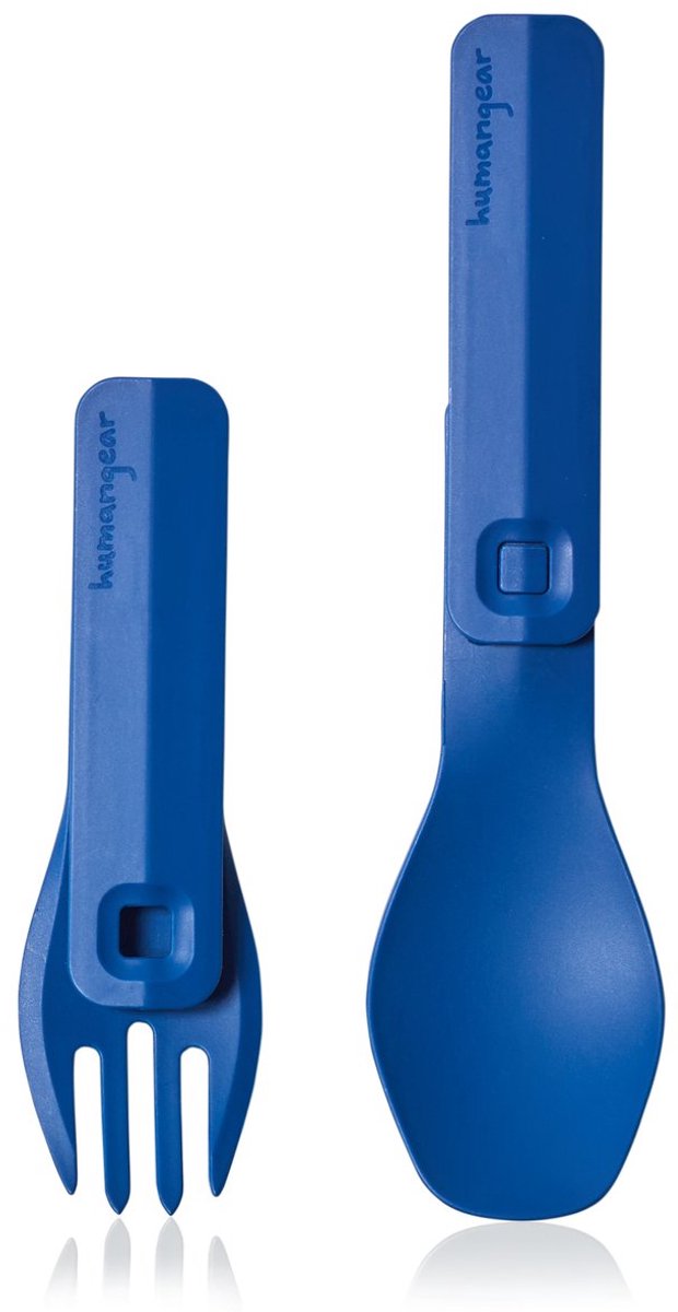Human gear - gobites duo click - reusable - lightweight - cutlery - blue - camping cutlery