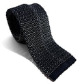 Mottled Navy Blue Silk Knitted Tie