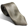 Beige & Lilac Geometric Silk Satin Tie