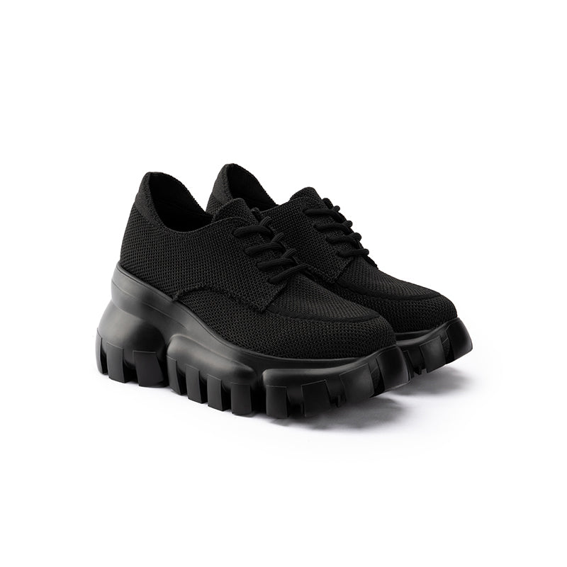 Retro Leopard Platform Sneakers – Chunky Knit Wedge Lace-Ups
