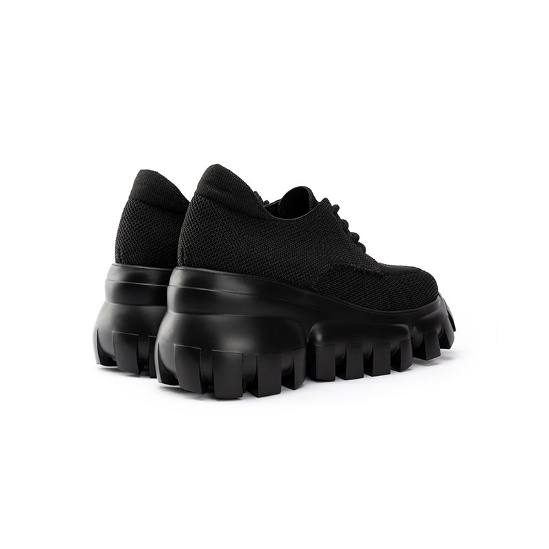 Retro Leopard Platform Sneakers – Chunky Knit Wedge Lace-Ups