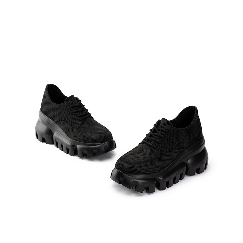 Retro Leopard Platform Sneakers – Chunky Knit Wedge Lace-Ups