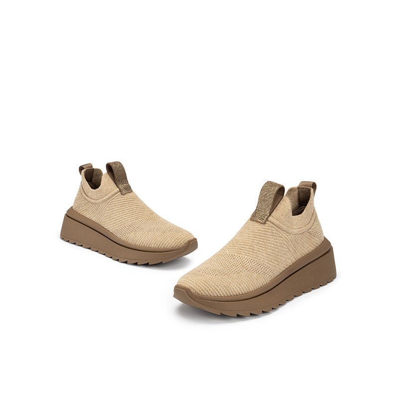 Slip-On Knit Wedge Sneakers – Lightweight Walking Shoes